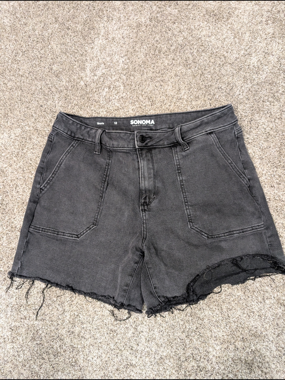 SONOMA Washed Charcoal High-Rise Denim Shorts